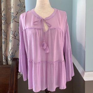 A.N.A. Flowy Top NWT Pullover with Tasseled Ties
